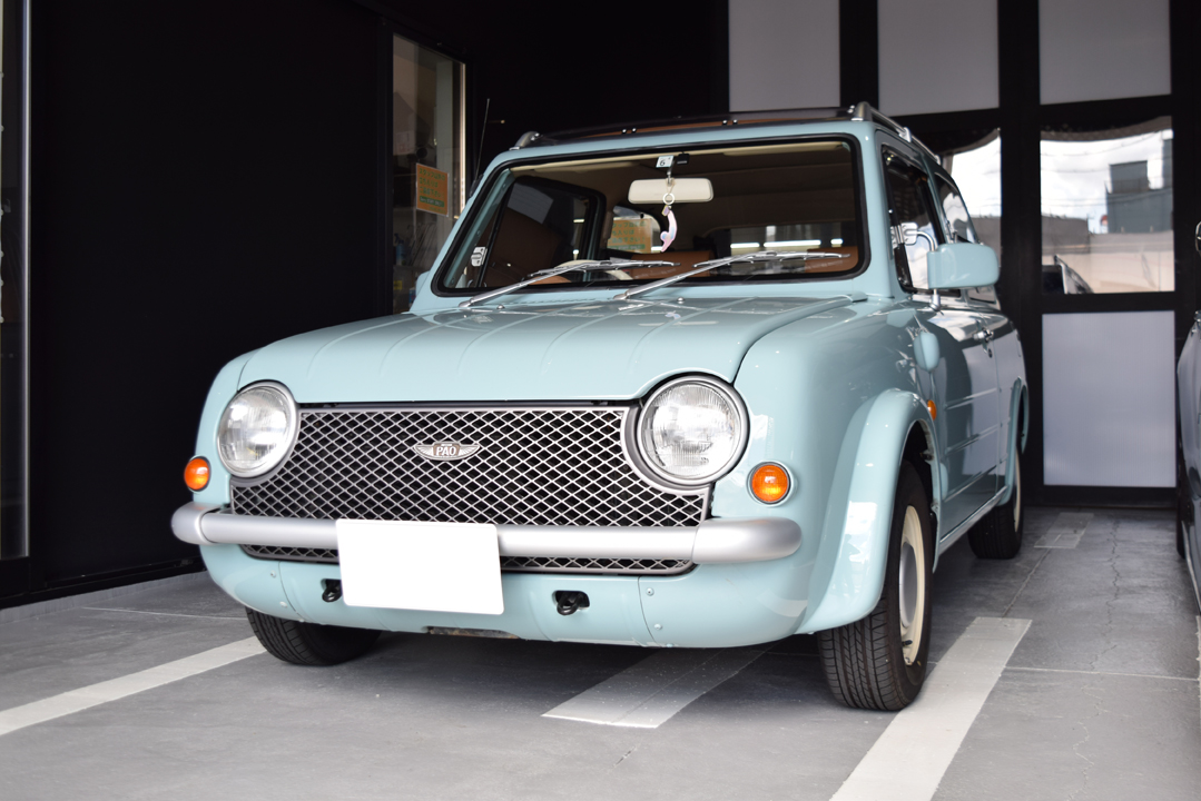 日産パオのクラシックにも似合うカーフィルムを施工 | B-PACS STAFF BLOG